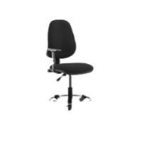 Dynamic Permanent Contact Backrest Task Operator Chair With Black Fabric Height Adjustable Arms Eclipse I Without Headrest High Back