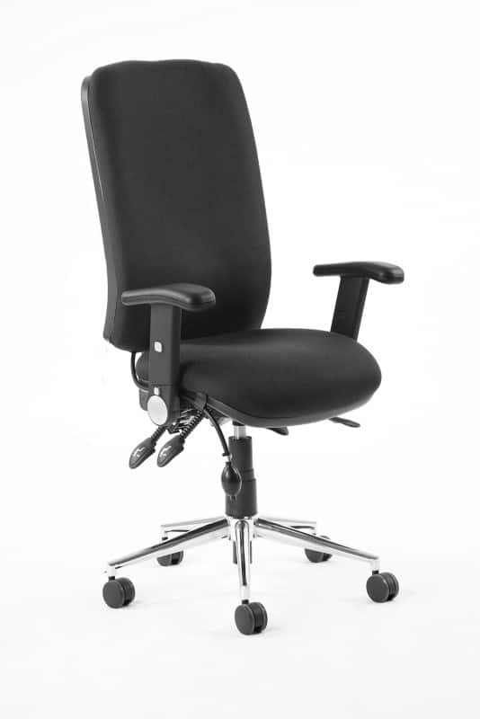 Dynamic Independent Seat & Back Task Operator Chair Folding & Height Adjustable Arms Chiro Without Headrest High Back