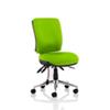 Dynamic Independent Seat & Back Task Operator Chair With Green Fabric Without Arms Chiro Without Headrest High Back