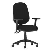 Dynamic Permanent Contact Backrest Task Operator Chair Height Adjustable Arms Eclipse Plus II Without Headrest High Back