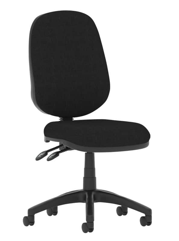 dynamic Eclipse II Operator Chair Permanent Contact Fabric Without armrest Height-Adjustable Seat Black 120 kg Eclipse Plus II 600 x 600 x 970 mm