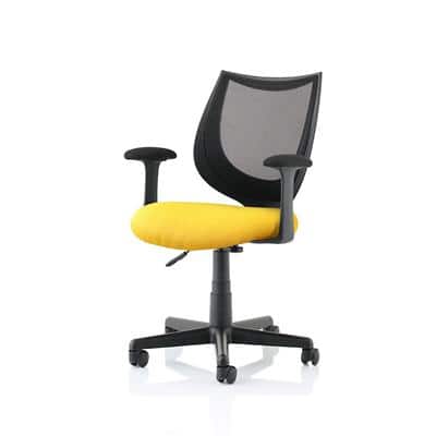 Dynamic Basic Tilt Task Operator Chair Height Adjustable Arms Camden Black Back, Senna Yellow Seat Without Headrest Medium Back