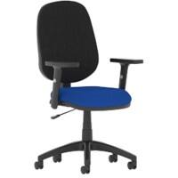 Dynamic Permanent Contact Backrest Task Operator Chair Height Adjustable Arms Eclipse I Black Back, Stevia Blue Seat High Back