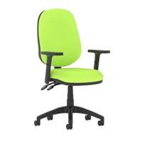 Dynamic Tilt & Lock Task Operator Chair Height Adjustable Arms Eclipse Plus II Myrrh Green Seat High Back