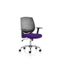 Dynamic Basic Tilt Task Operator Chair Fixed Arms Dura Black Back, Tansy Purple Seat Medium Back