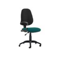 Dynamic Permanent Contact Backrest Task Operator Chair Loop Arms Eclipse I Black Back, Maringa Teal Seat High Back