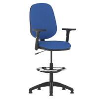 Dynamic Synchro Tilt Task Operator Chair Height Adjustable Arms Eclipse I Blue Seat High Back