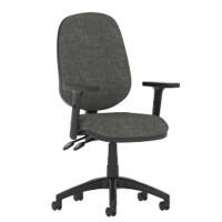 dynamic Operator Chair Permanent Contact Fabric Height-Adjustable Armrest Charcoal 120 kg Eclipse Plus II 600 x 600 x 970 mm