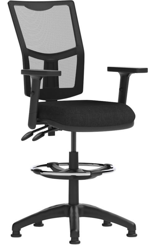 dynamic Eclipse II Draughtsman Chair Permanent Contact Height-Adjustable Armrest Black 120 kg 600 x 600 x 1,070 mm