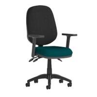 dynamic Eclipse III Operator Chair Permanent Contact Fabric Height-Adjustable Armrest Black, Maringa Teal 120 kg Eclipse Plus III 600 x 600 x 970 mm
