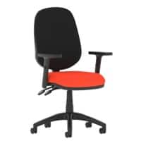 Dynamic Tilt & Lock Task Operator Chair Height Adjustable Arms Eclipse Plus III Black Back, Tabasco Red Seat High Back