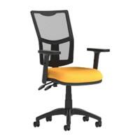 Dynamic Permanent Contact Backrest Task Operator Chair Height Adjustable Arms Eclipse Plus II Senna Yellow Seat Medium Back