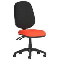 Dynamic Permanent Contact Backrest Task Operator Chair Without Arms Eclipse Plus II Black Back, Tabasco Red Seat High Back