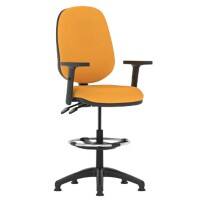 Dynamic Permanent Contact Backrest Task Operator Chair Height Adjustable Arms Eclipse II Senna Yellow Seat High Back