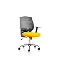 Dynamic Basic Tilt Task Operator Chair Fixed Arms Dura Black Back, Senna Yellow Seat Medium Back