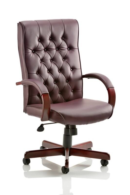 dynamic Chesterfield Executive Chair Basic Tilt Bonded leather Fixed Armrest Burgundy 110 kg Chesterfield 640 x 650 x 1,100 mm