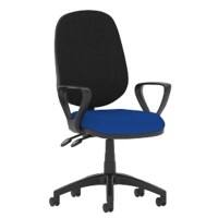 Dynamic Tilt & Lock Task Operator Chair Loop Arms Eclipse Plus II Black Back, Stevia Blue Seat High Back