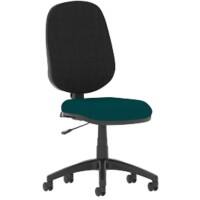 Dynamic Permanent Contact Backrest Task Operator Chair Without Arms Eclipse I Black Back, Maringa Teal Seat High Back