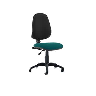 Dynamic Permanent Contact Backrest Task Operator Chair Without Arms Eclipse I Black Back, Maringa Teal Seat High Back