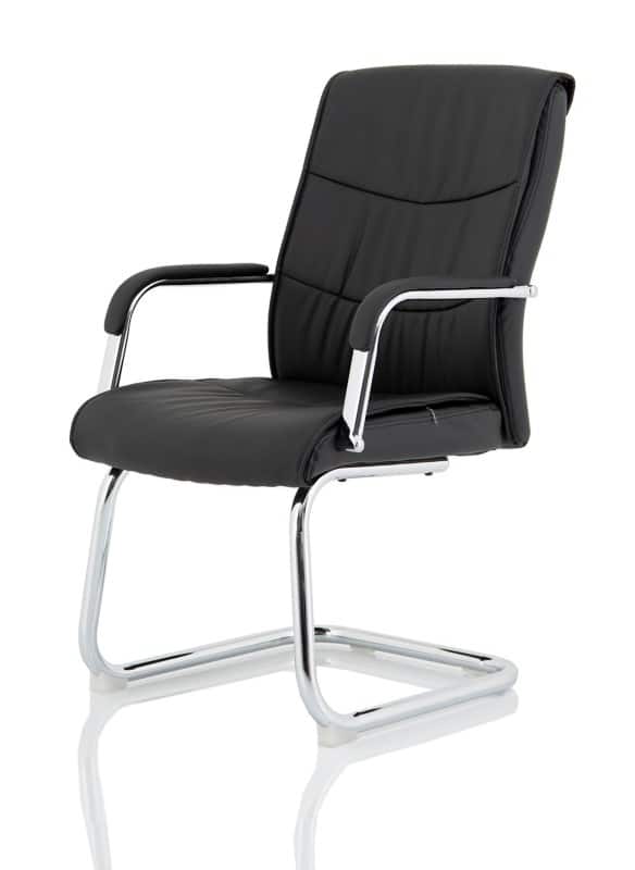 dynamic Visitor Chair Basic Tilt Fabric Fixed Armrest Black, Chrome 120 kg Carter Cantilever 580 x 580 x 985 mm