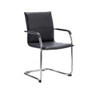 Dynamic Basic Tilt Visitor Chair Fixed Arms Echo Cantilever Black Seat, Chrome Frame Medium Back