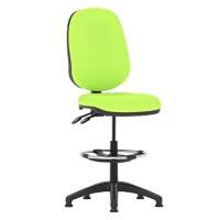 Dynamic Permanent Contact Backrest Task Operator Chair Without Arms Eclipse II Myrrh Green Seat High Back