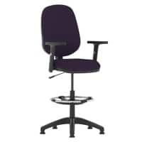 Dynamic Permanent Contact Backrest Task Operator Chair Height Adjustable Arms Eclipse I Tansy Purple Seat High Back and Hi Rise Draughtsman Kit