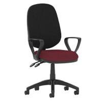 Dynamic Permanent Contact Backrest Task Operator Chair Loop Arms Eclipse II Black Back, Ginseng Chilli Seat High Back