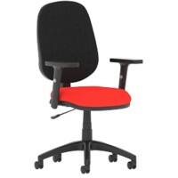 Dynamic Permanent Contact Backrest Task Operator Chair Height Adjustable Arms Eclipse I Black Back, Bergamot Cherry Seat High Back