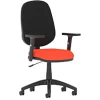 Dynamic Permanent Contact Backrest Task Operator Chair Height Adjustable Arms Eclipse I Black Back, Tabasco Red Seat High Back