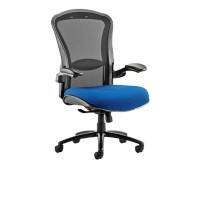 Dynamic Synchro Tilt Heavy Duty Chair Height Adjustable Arms Houston Heavy Duty Black Back, Stevia Blue Seat High Back