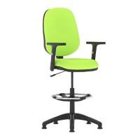 Dynamic Permanent Contact Backrest Task Operator Chair Height Adjustable Arms Eclipse I Myrrh Green Seat High Back