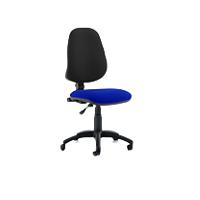 Dynamic Permanent Contact Backrest Task Operator Chair Without Arms Eclipse I Black Back, Stevia Blue Seat High Back