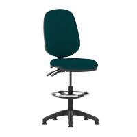 Dynamic Permanent Contact Backrest Task Operator Chair Without Arms Eclipse II Maringa Teal Seat High Back