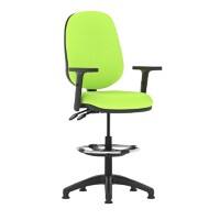 dynamic Eclipse II Operator Chair Permanent Contact Height-Adjustable Armrest Green 120 kg Eclipse II 600 x 600 x 1,090 mm
