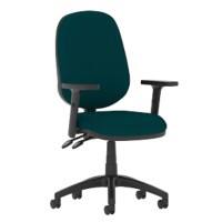 Dynamic Permanent Contact Backrest Task Operator Chair Height Adjustable Arms Eclipse Plus III Maringa Teal Seat High Back