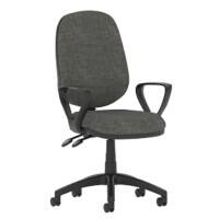 dynamic Eclipse II Operator Chair Permanent Contact Fabric Fixed Armrest Charcoal 120 kg Eclipse Plus II 600 x 600 x 970 mm