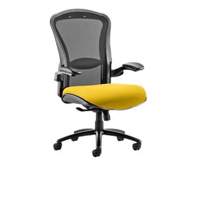Dynamic Synchro Tilt Heavy Duty Chair Height Adjustable Arms Houston Heavy Duty Black Back, Senna Yellow Seat High Back