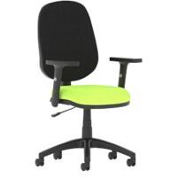 Dynamic Permanent Contact Backrest Task Operator Chair Height Adjustable Arms Eclipse I Black Back, Myrrh Green Seat High Back