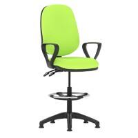 dynamic Eclipse II Operator Chair Permanent Contact Fixed Armrest Green 120 kg Eclipse II 600 x 600 x 1,090 mm