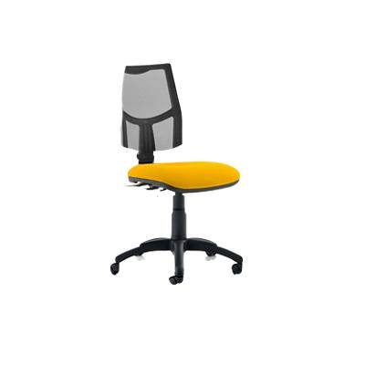 Dynamic Permanent Contact Backrest Task Operator Chair Without Arms Eclipse II Black Back, Senna Yellow Seat Medium Back
