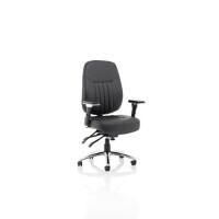 Dynamic Knee Tilt Task Operator Chair Height Adjustable Arms Barcelona Deluxe Black Seat High Back