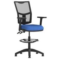 Dynamic Permanent Contact Backrest Task Operator Chair Height Adjustable Arms Eclipse II Blue Seat High Back and Hi Rise Draughtsman Kit