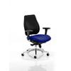 Dynamic Synchro Tilt Posture Chair Multi-Functional Arms Chiro Plus Black Back, Stevia Blue Seat High Back