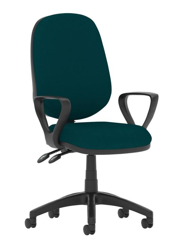 dynamic Eclipse II Operator Chair Permanent Contact Fabric Fixed Armrest Maringa Teal 120 kg Eclipse Plus ll 600 x 600 x 970 mm