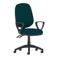 Dynamic Tilt & Lock Task Operator Chair Loop Arms Eclipse Plus ll Maringa Teal Seat High Back