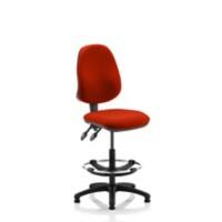 Dynamic Permanent Contact Backrest Task Operator Chair Without Arms Eclipse II Tabasco Red Seat High Back