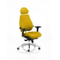 Dynamic Synchro Tilt Posture Chair Multi-Functional Arms Chiro Plus Ultimate Senna Yellow Seat With Headrest High Back