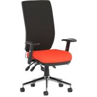 Dynamic Independent Seat & Back Task Operator Chair Height Adjustable Arms Chiro Black Back, Tabasco Red Seat Without Headrest High Back