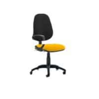 Dynamic Permanent Contact Backrest Task Operator Chair Loop Arms Eclipse II Black Back, Senna Yellow Seat Without Headrest High Back